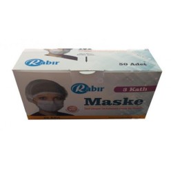 RABIR 3 KATLI LASTİKLİ MASKE 50 Lİ KUTU